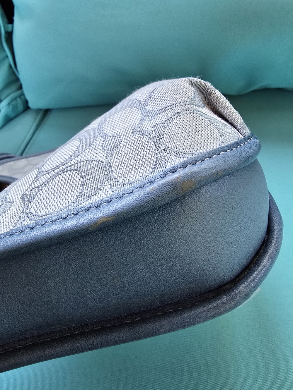 Coach Light Blue Signature Canvas Shoulder Bag - Picture 7 of 11